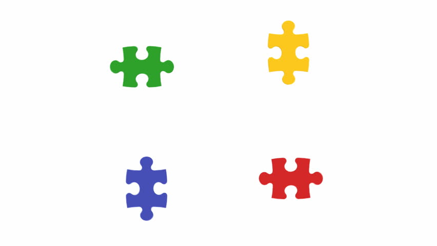 colorful jigsaw puzzle pieces falling into place