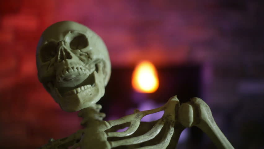 skeleton in a haunt attraction (my setup)