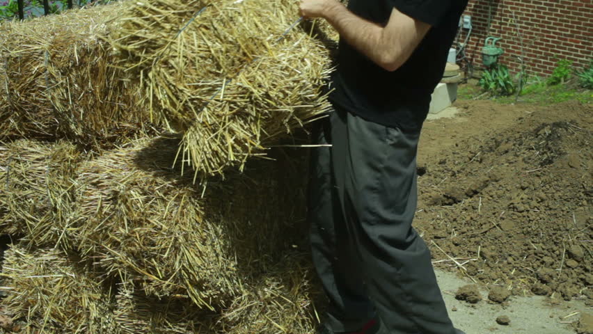 hay or straw bales.