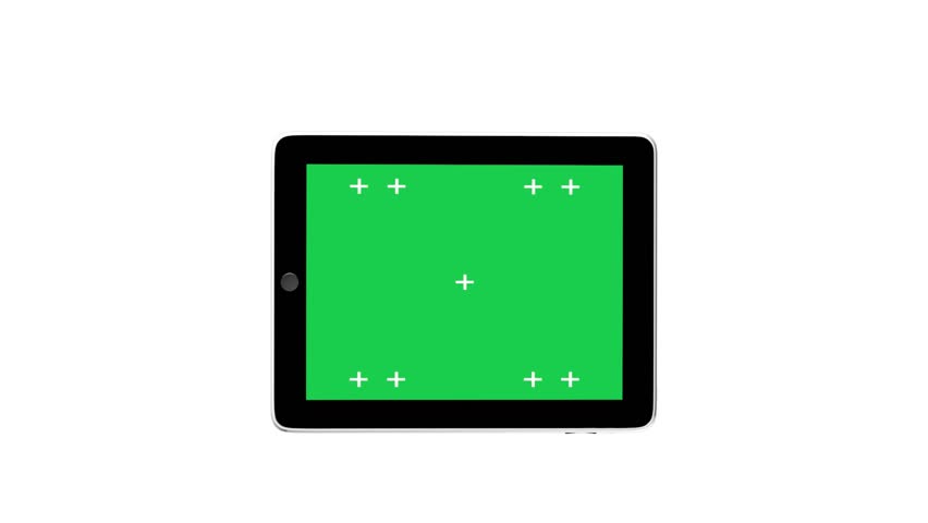 Digital tablet ipad with Green screen with alpha