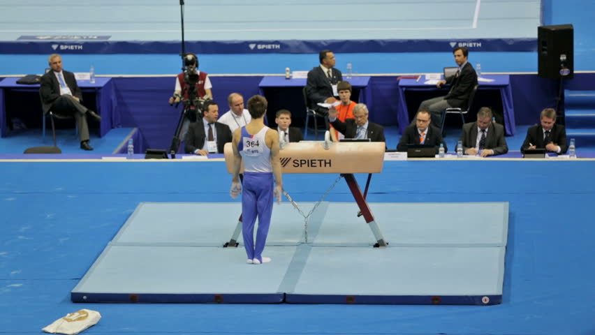 MOSCOW - APR 19: 2013 European Artistic Gymnastics Championships. Max Antony Whitlock - British gymnast in Olympic Stadium on April 19, 2013 in Moscow, Russia