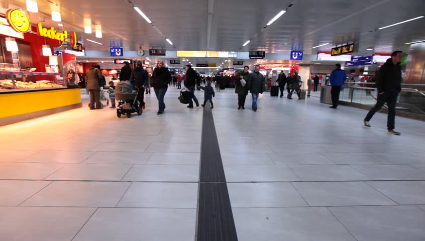 DUSSELDORF, GERMANY â MARCH 8: The Central station offers all modes of rail transport and is frequented by more than a quarter million passengers per day. March 8, 2013,  DÃ¼sseldorf, Germany
