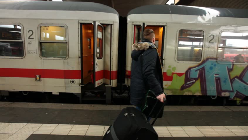 DUSSELDORF, GERMANY â MARCH 8: The Central station offers all modes of rail transport and is frequented by more than a quarter million passengers per day. March 8, 2013,  DÃ¼sseldorf, Germany
