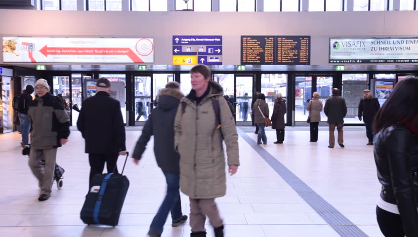 DUSSELDORF, GERMANY â MARCH 8: The Central station offers all modes of rail transport and is frequented by more than a quarter million passengers per day. March 8, 2013,  DÃ¼sseldorf, Germany
