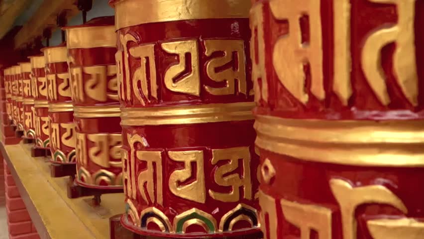 Buddhist prayer wheels