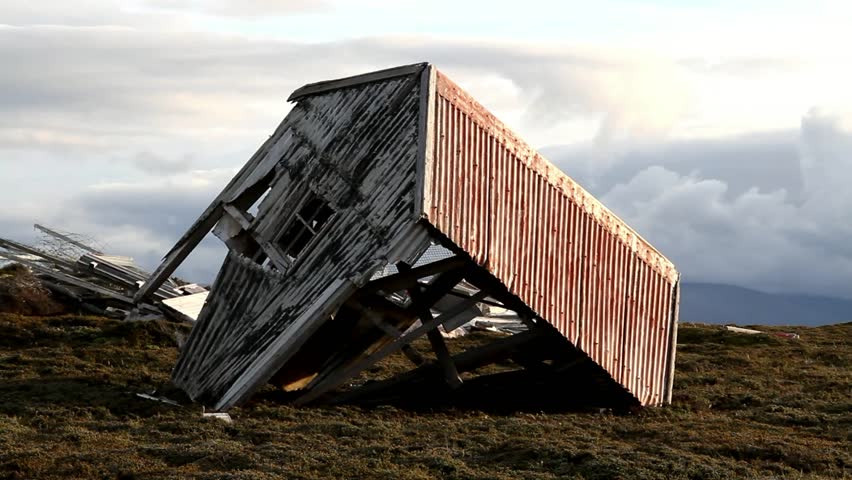 Old collapsed hut, Falkland Island