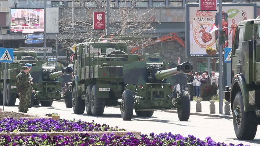 KRUSEVAC, SERBIA - APRIL 17 2013: Serbian military parade