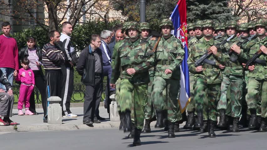 KRUSEVAC, SERBIA - APRIL 17 2013: Serbian military parade