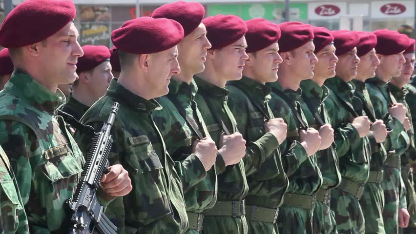 KRUSEVAC, SERBIA - APRIL 17 2013: Serbian military parade