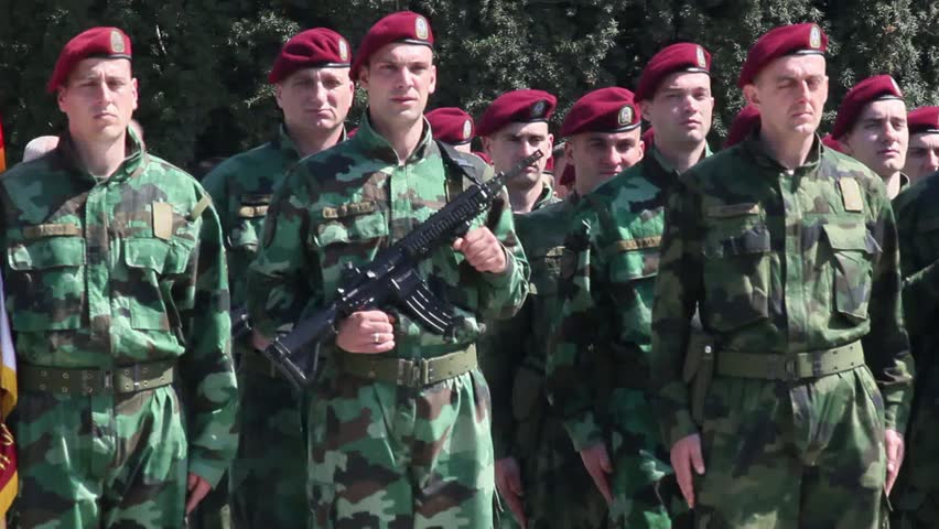 KRUSEVAC, SERBIA - APRIL 17 2013: Serbian military parade