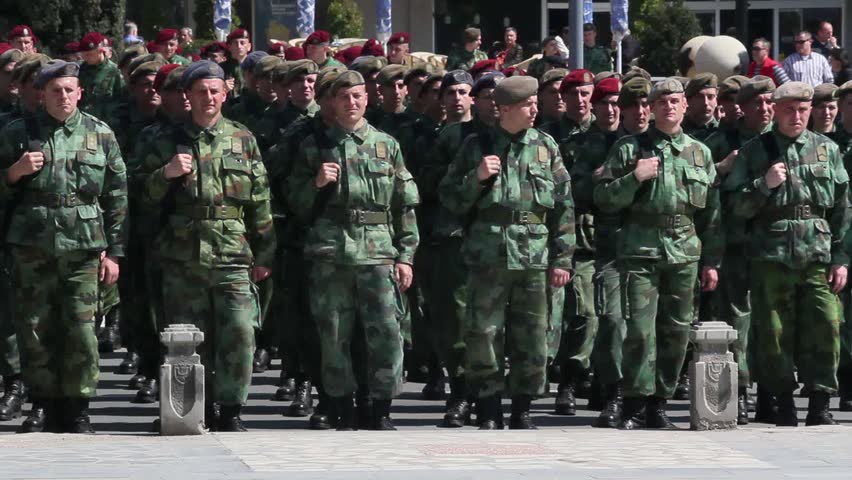KRUSEVAC, SERBIA - APRIL 17 2013: Serbian military parade