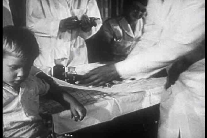 1950s - The first child receives the Salk polio vaccine in 1956.