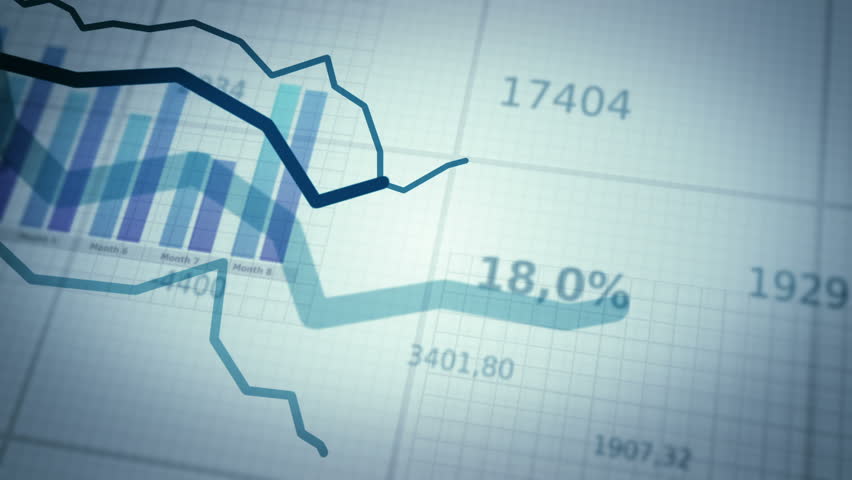 Decreasing charts. Black-White.
Financial figures and diagrams showing increasing profits. Loop-able.