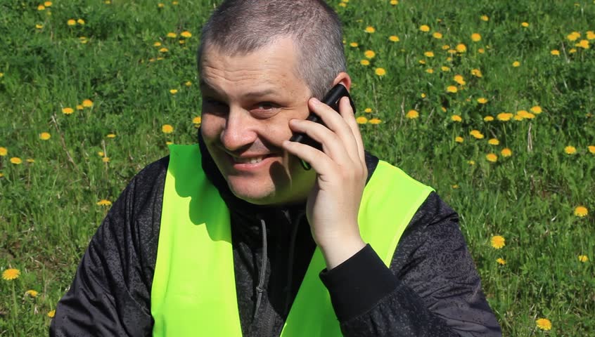 Funny worker on dandelion field episode 3