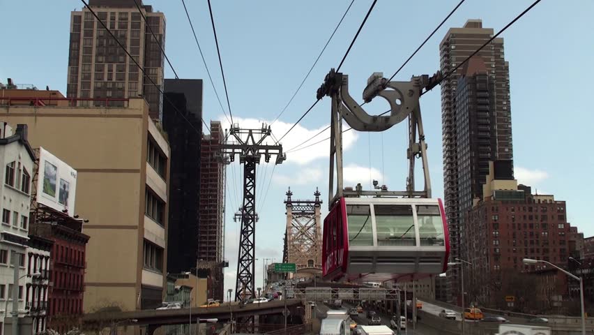 NEW YORK CITY - APRIL 16:
Arrival cableway tram cab with Roosevelt Island to the Manhattan station on April 16, 2013 in NYC, New York, USA.