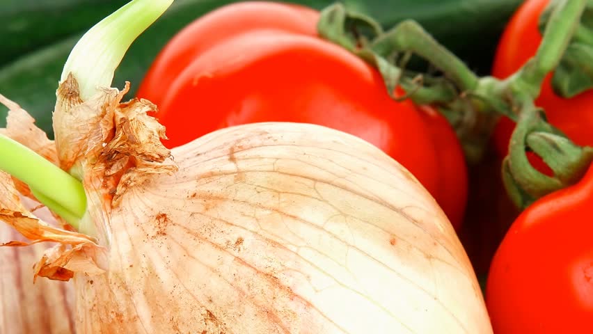Composition with Different raw Vegetables on kitchen board 1920x1080 intro motion slow hidef hd