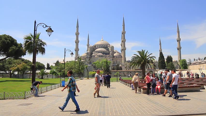 ISTANBUL - MAY 16: Blue Mosque on May 16, 2013 in Istanbul, Turkey. Sultanahmet Camii most famous as Blue Mosque. Sultanahmet in Springtime
