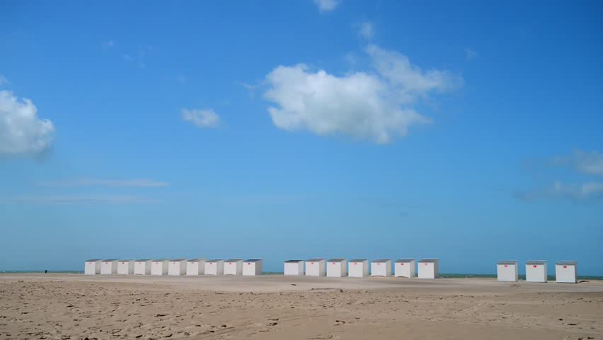 Beach Huts, Oostduinkerke near Oostend, Belgium, Europe