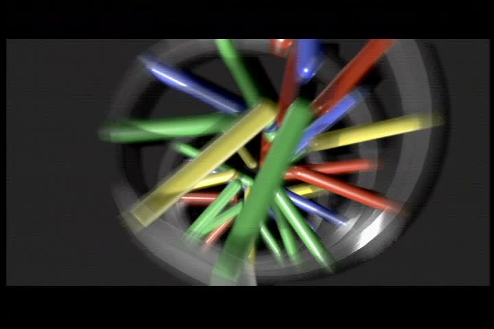 Animation of single RNA helix, with corresponding letters for amino acids on the left of screen. Two amino acids remove themselves from both the RNA helix and the bank of letters.
