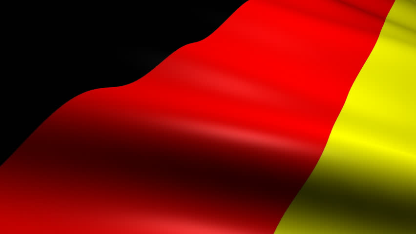 the flag of germany waving in the wind - high definition, 30 fps