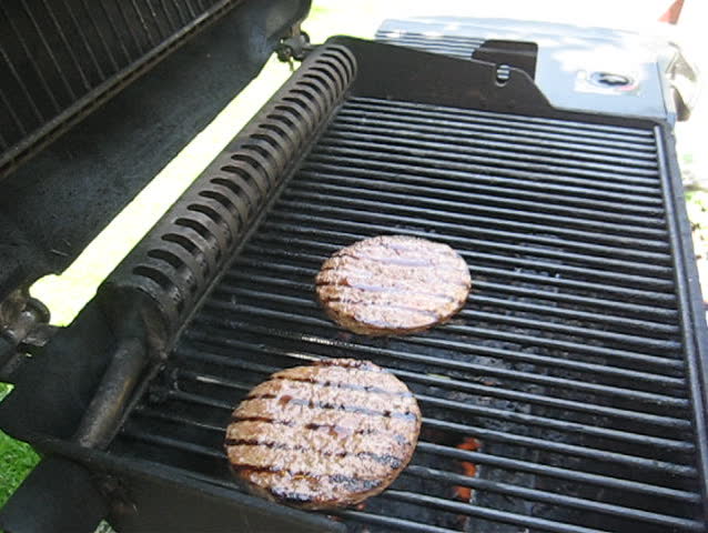 flipping burgers