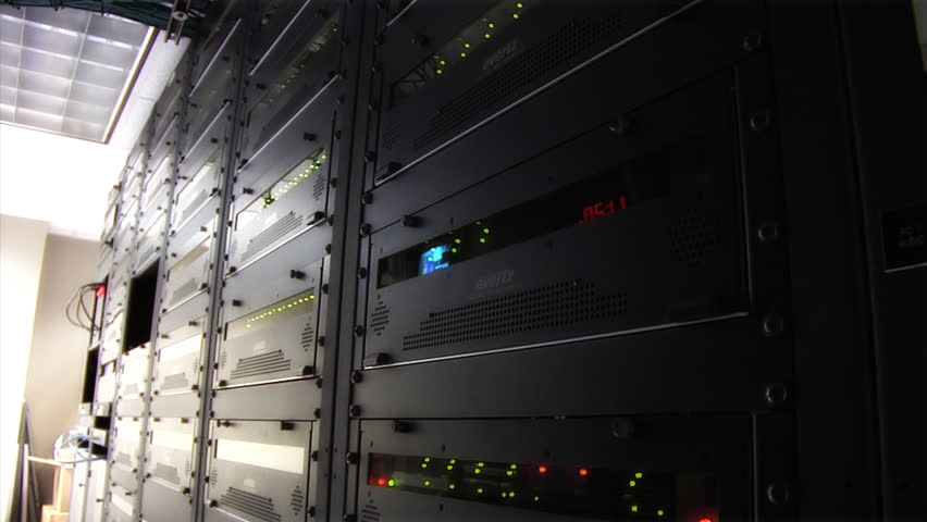This high definition footage is of a server room