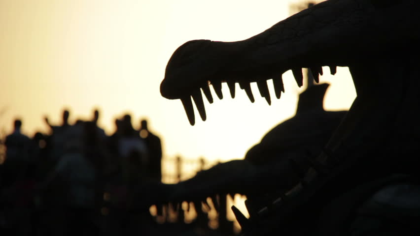 VALMONTONE (ROME), ITALY - AUGUST 01: "Line of dragon roller coaster rail (silhouette at sunset)" on august 01, 2012 in Valmontone (Rome)
