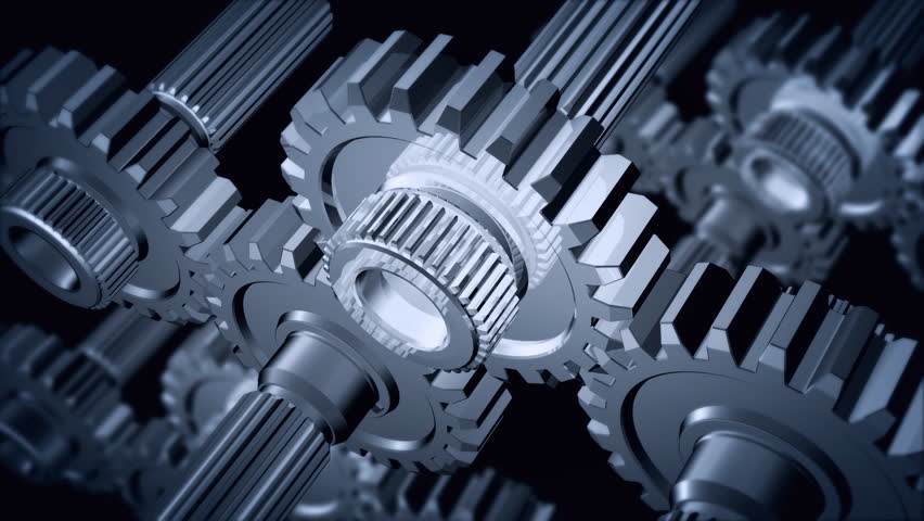 Close-up of rotating gears