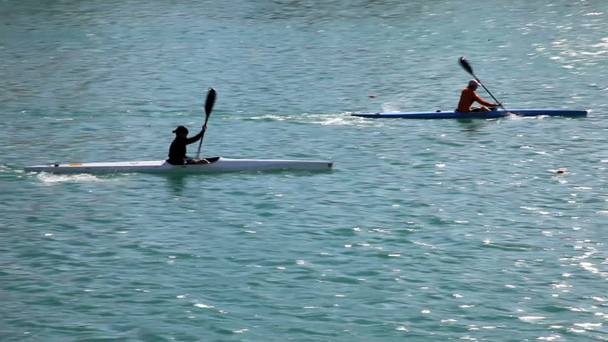 Paddling two baoats from blue color to silver background 