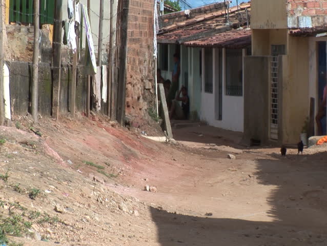 Zoom out of Brazilian Favela (Slum)