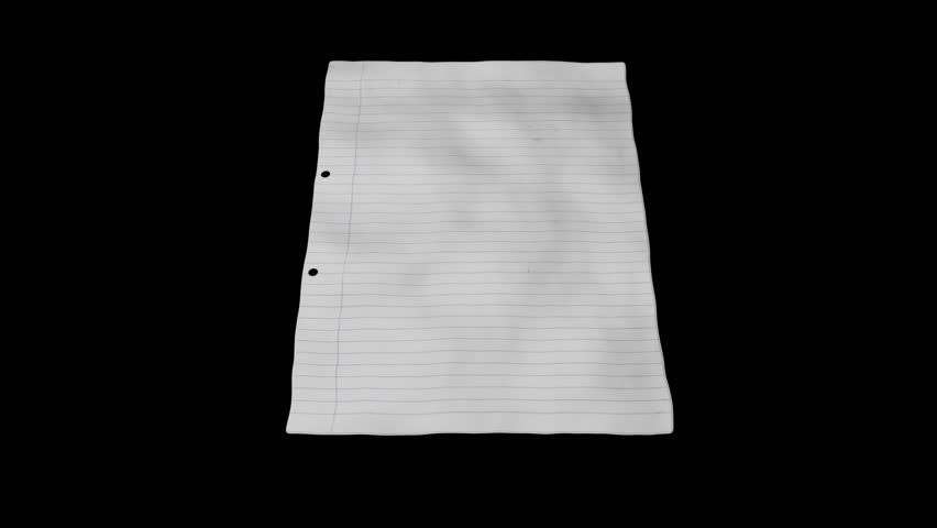 Doodles appear on a sheet of paper, which then crumples into a ball