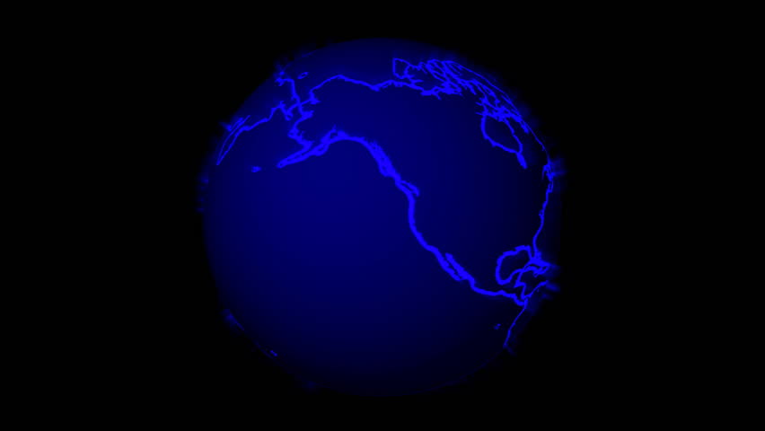 3D blue rotating earth