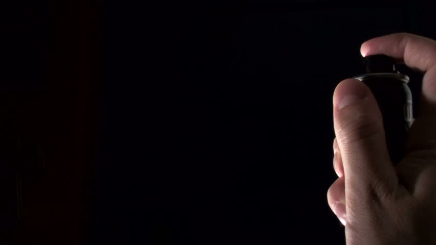 spray bottle in hand