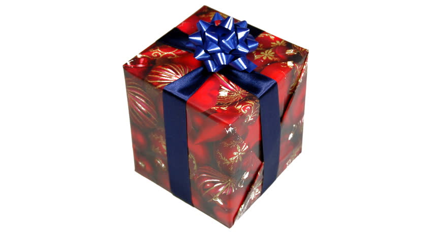 real 3D rotating red gift