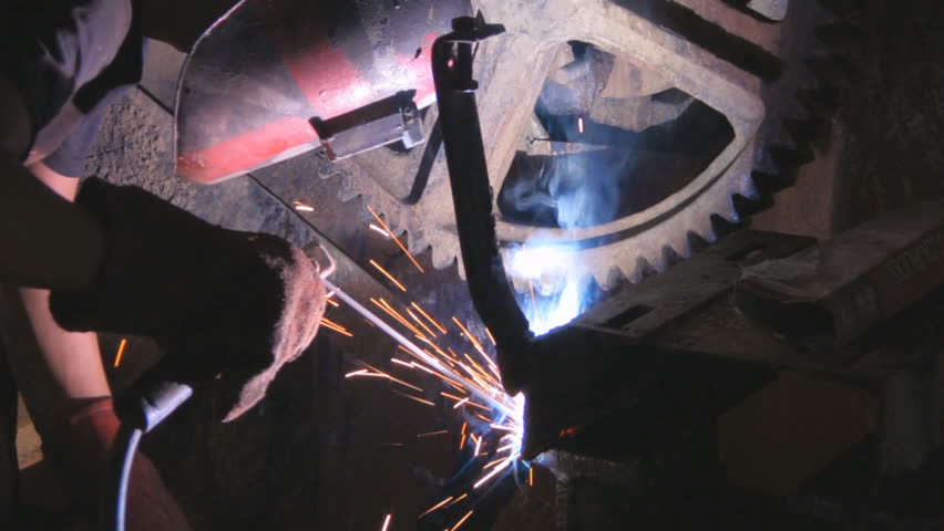 factory worker welding
