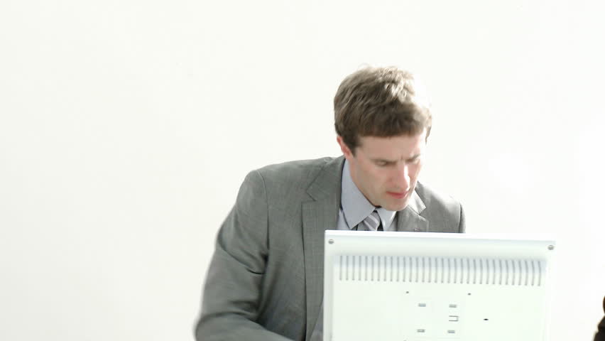 Business co-workers helping each  other in HD1080p 
