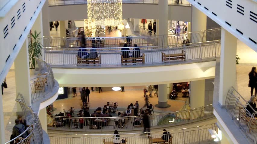 People in a multilevel mall