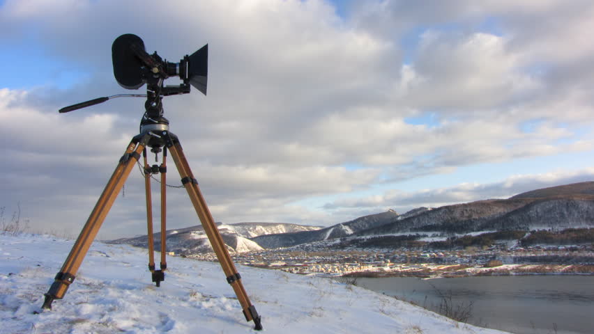 Time-lapse blue sky  white clouds film-chamber.