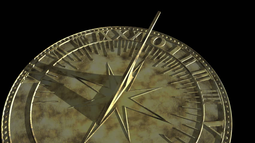 Time passing on a sundial - HD, alpha included 