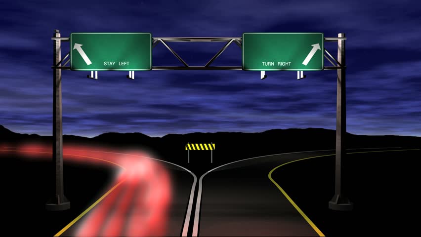 Put your own text on these signs.  A new perspective. Loops seamlessly. There is a filled-out version of this file titled, CHOICES, on this website as well, with text shading.