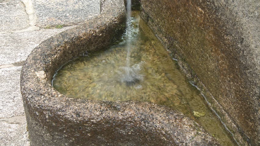 Flowing of fresh water in fountain