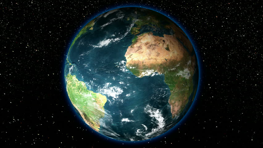 HD 1080 - Zoom in earth (through clouds from space)