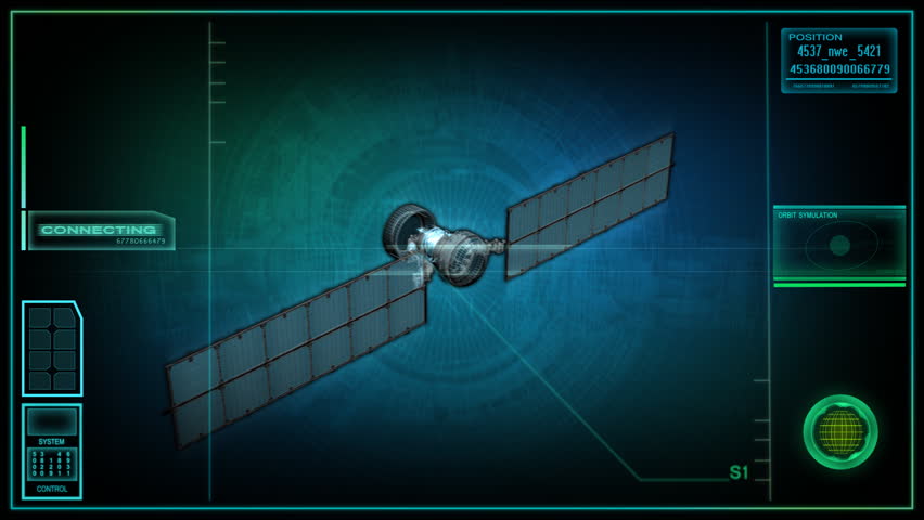 Closeup of military spy satellite