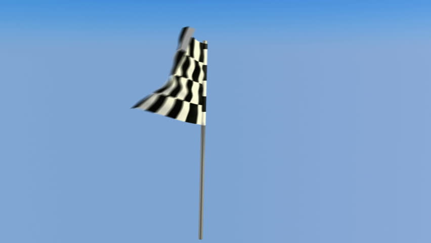 Finish ÃÂ¢?? Loopable waving checkered flag over blue sky
