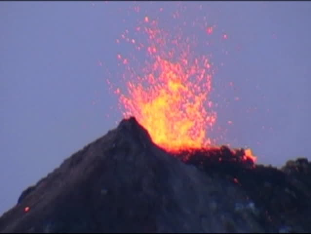 Eruptiing volcano Fuego in Guatemala