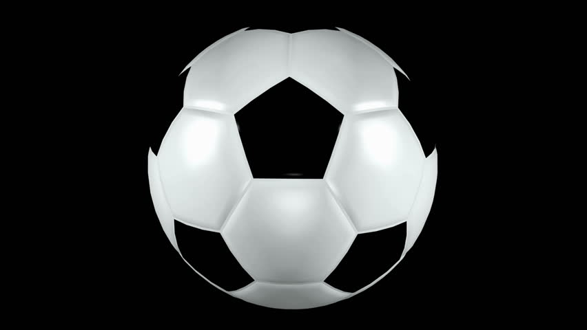 Seamless loop Soccer Ball Animation 1. Isolated on black