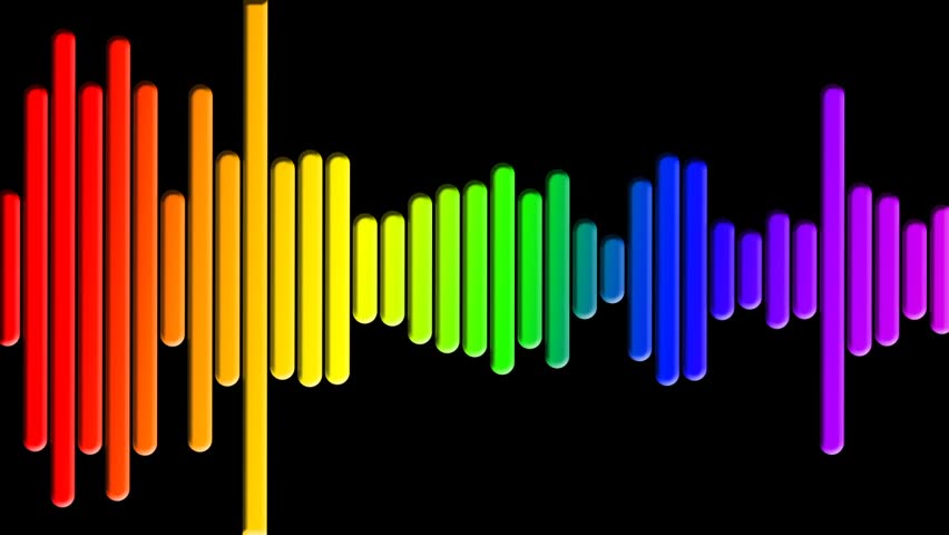 HD Sound Gauge in Rainbow Color Spectrum on Black