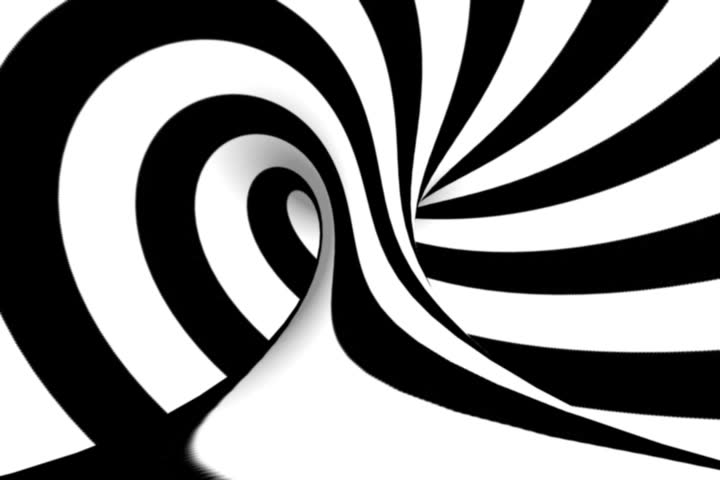 Black and White stripes rotate hypnotically in a six second loop