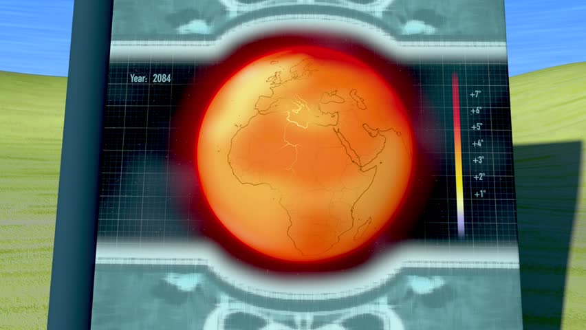 Artists rendition of a carbon free energy future through the use of renewable energy. Animated hand-drawn elements.hand-drawn elements.