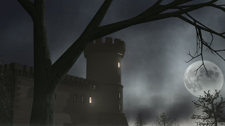 Haunted House w/ Lightning 1 CGI-HD Spooky house with lightning. Animation.